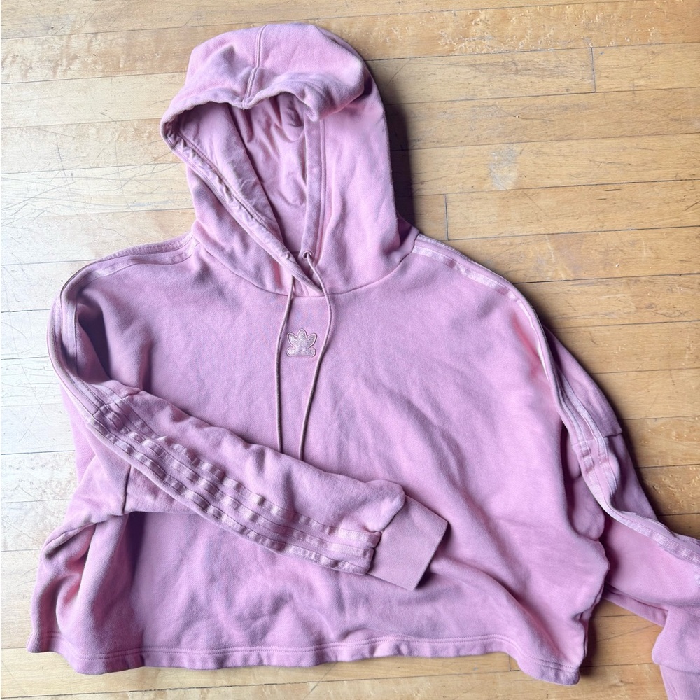Adidas Women's Crop Hoodie Rose with gold details